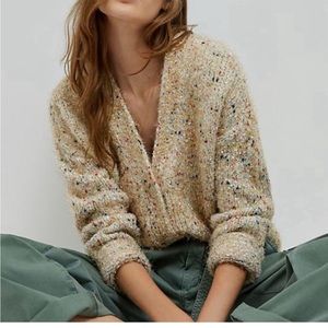 Anthropology Maeve shimmery crop cardigan Medium